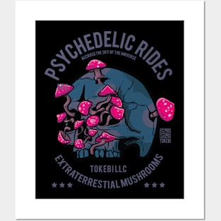 Psychedelic  Rides Paranormal Skull Posters and Art